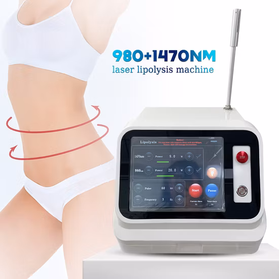 Fettentfernungs-Körperschlankheitsmaschine 980 nm 1470 nm Diodenlaser Lipolyse Vaser Fettabsaugung Endolift Laser Lipomentfernung Schönheitsmaschine
